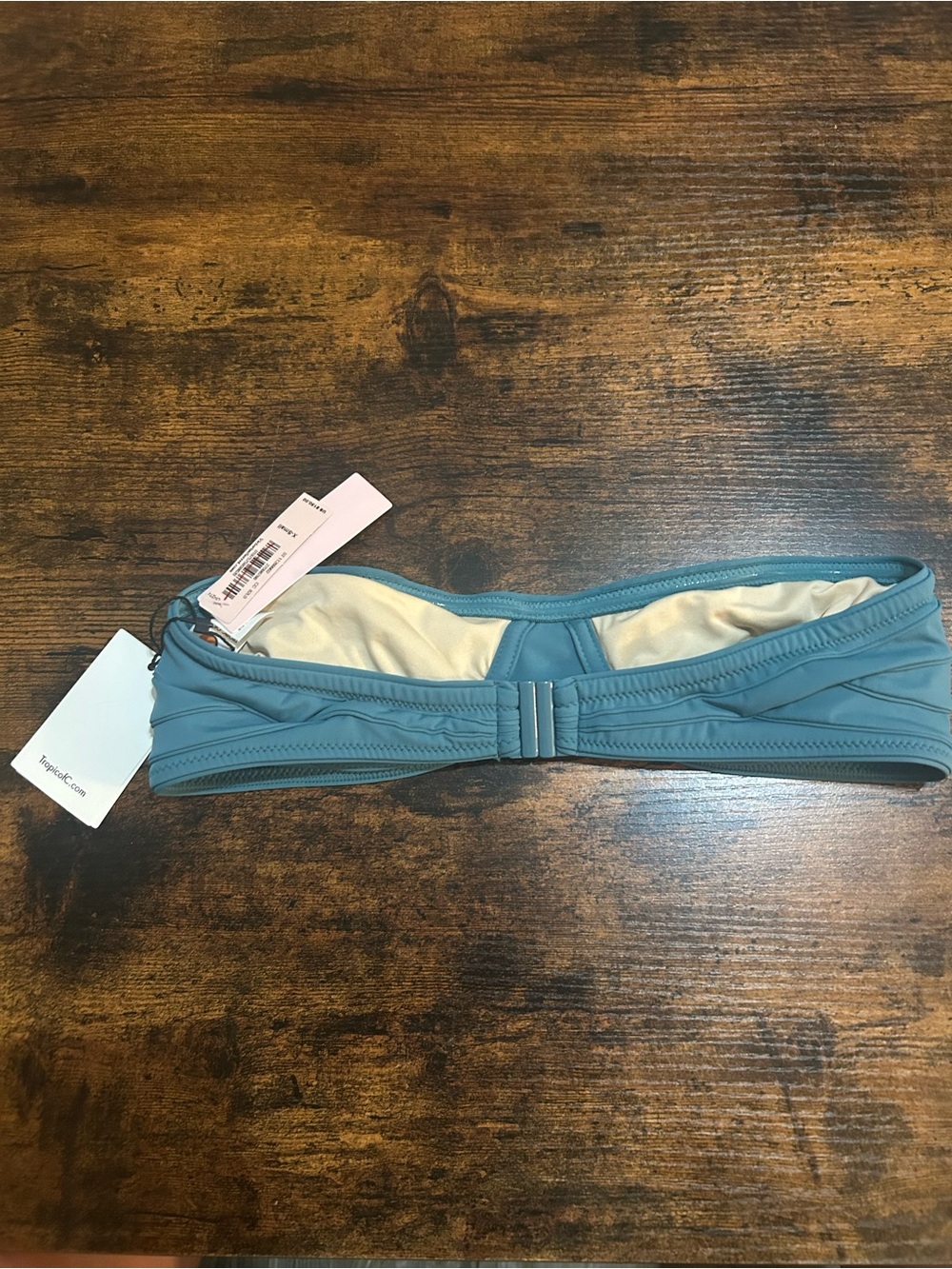 Victoria's Secret Teal Strapless Bandeau Swim Top X SMALL - Picture 3 of 3